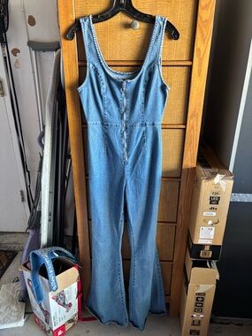 Forever 21 Light Blue Denim Jumpsuit Pantsuit